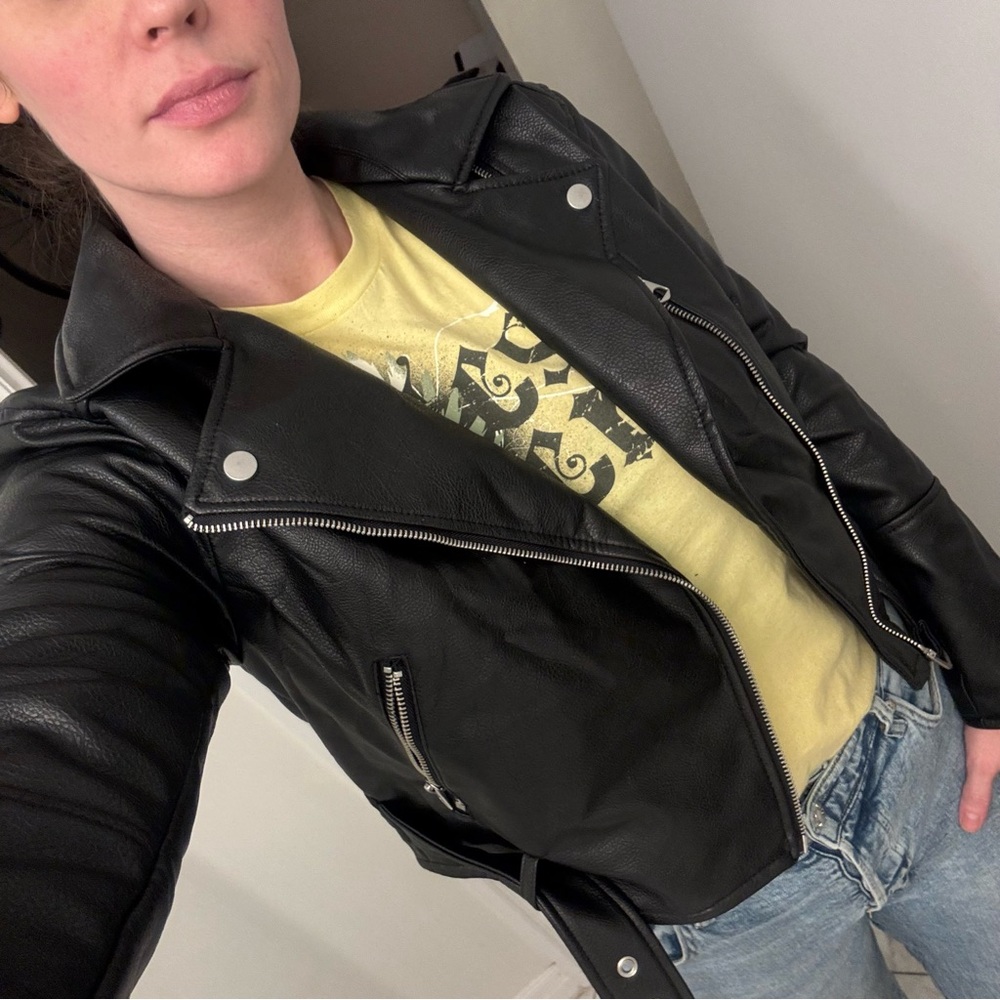 Vegan leather moto jacket